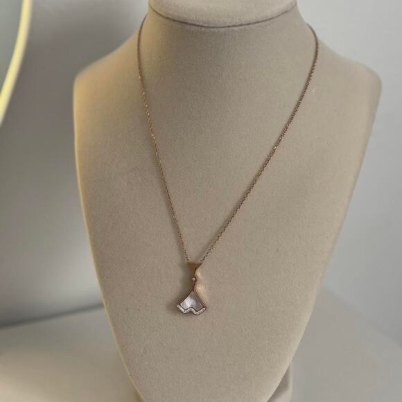 Other Jewelry - Rose Gold Necklace White Crystal Pendant Stainless Steel Luxury Dainty Jewelry